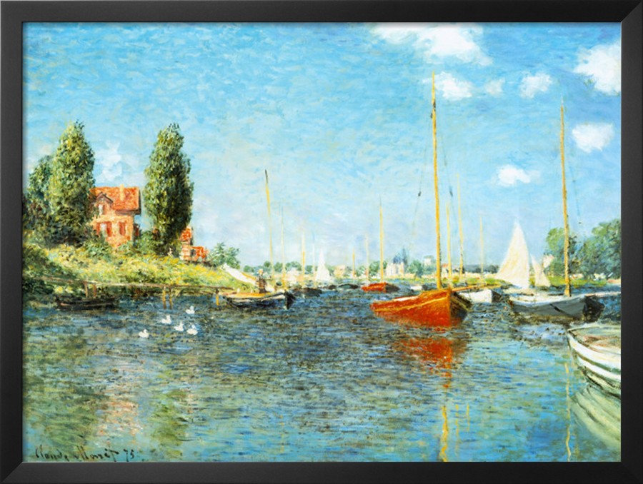 Red Boats At Argenteuil, C.1875-Claude Monet Painting
